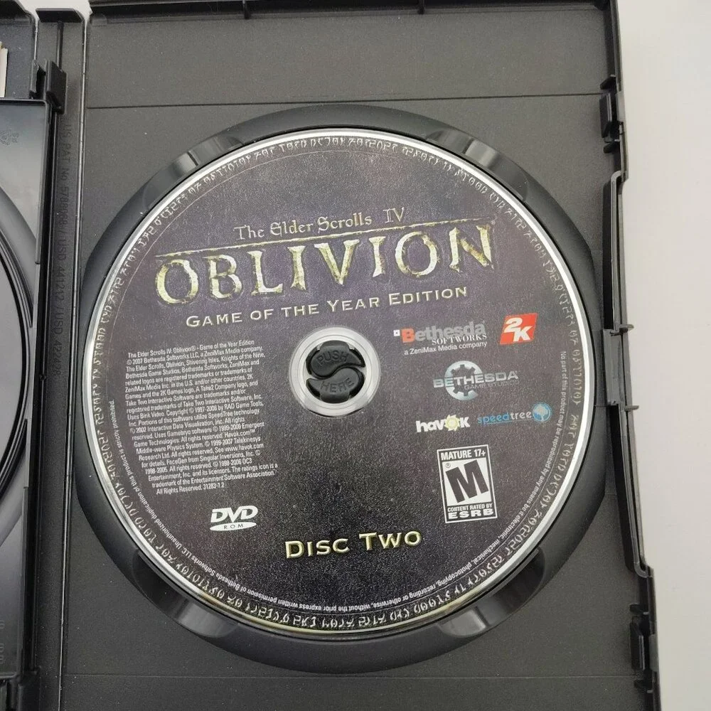 Elder Scrolls Oblivion Game of Year PC DVD Map Insert Shivering Isles Untested